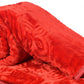 Goyal's Polyester Embossed Floral Printed 500TC Single Bed Mink Blanket 63 X 85 Inch - Red, reversible