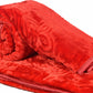 Goyal's Polyester Embossed Floral Printed 500TC Double Bed Mink Blanket 87 X 85 Inch - Red, reversible