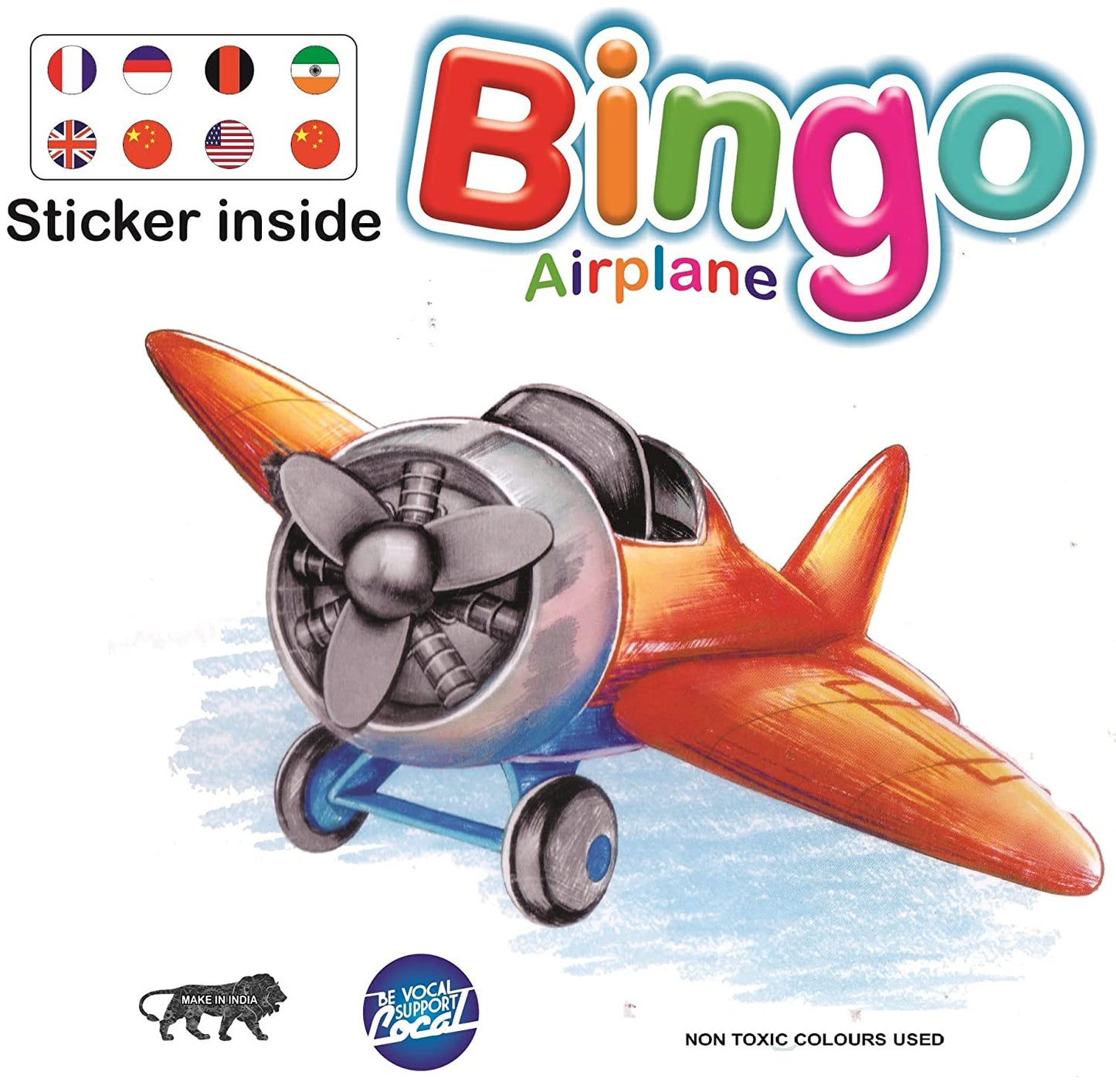 Goyal's Bingo Airplane Toys - BPA Free, Aero Plane for Improving Aeronautical Knowledge of Children - No Metal Axle, No Nut Used, No Sharp Edges, Safe Toy for Kids - Red