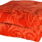 Goyal's Polyester Embossed Floral Printed 500TC Double Bed Mink Blanket 87 X 85 Inch - Rust, reversible