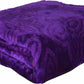 Goyal's Polyester Embossed Floral Printed 500TC Double Bed Mink Blanket 87 X 85 Inch Set of 2 - Purple and Maroon