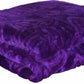 Goyal's Polyester Embossed Floral Printed 500TC Single Bed Mink Blanket 63 X 85 Inch Set of 2 - Purple and Maroon