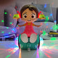 Goyal's 360 Degree Rotating Musical Dancing Girl Doll Toy with Attractive Multi Color Flashing Lights (Sit Girl)