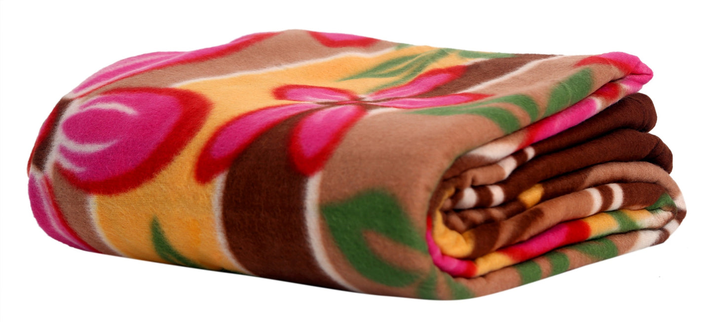 Goyal's Printed Fleece Single Bed All Season Blanket / Comforter / Dohar 250TC - Pack of 1 (58x88 Inch)