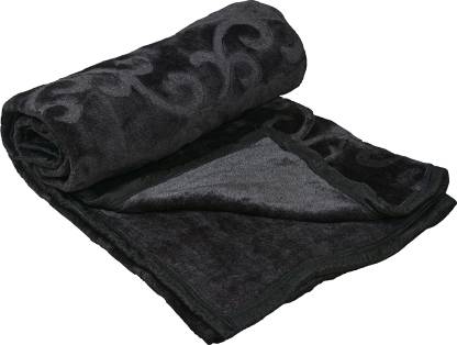 Goyal's Polyester Embossed Floral Printed 500TC Single Bed Mink Blanket 63 X 85 Inch Set of 2 - Grey and Maroon